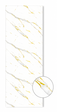 Gold & White Marble Wide PVC Wall Panel