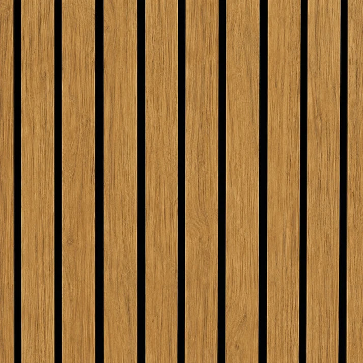 Teak Oak Wide Slat Acoustic Wall Panel