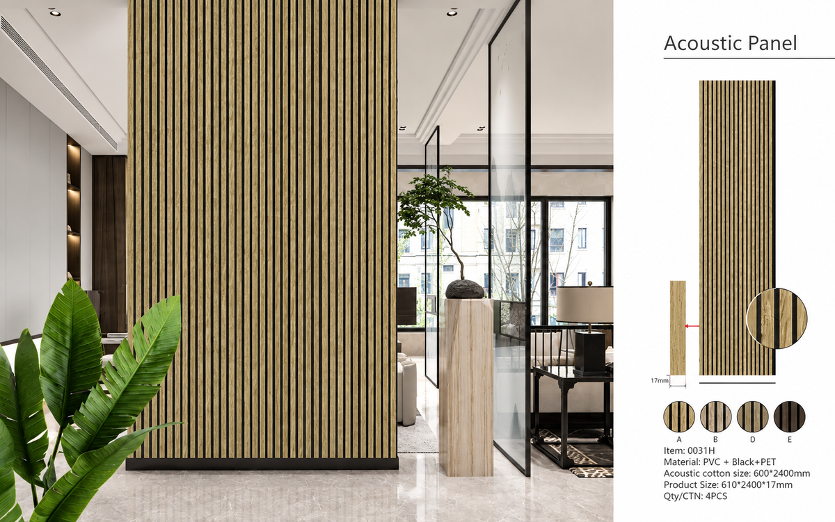 Oak Premium 3-Sided Acoustic - 60 x 240 x 1.7cm