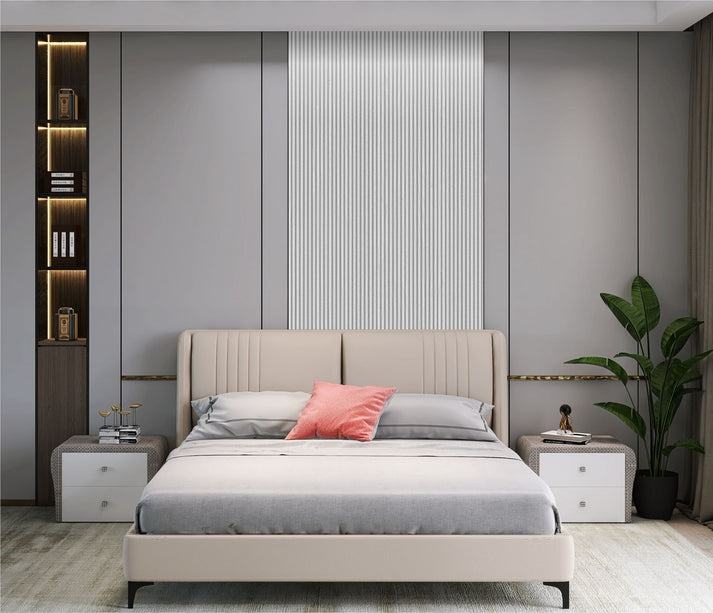 Light Grey 15 × 240 × 1.5cm Fluted Seamless PVC Wall Panel