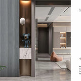 Mid Grey 15 × 240 × 1.5cm Fluted Seamless PVC Wall Panel