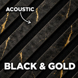 Gold & Black Marble Acoustic Wall Panel 280 Cm