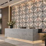 Antique metallic brown 60 × 240 × 1.5cm acoustic wall panel with a rich textured finish