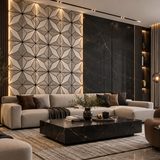 Antique metallic gold 60 × 240 × 1.5cm acoustic wall panel with a rich textured finish