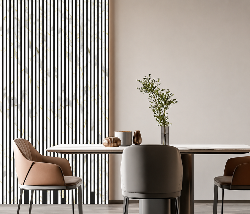 Gold and White Marble Acoustic Wall Panel