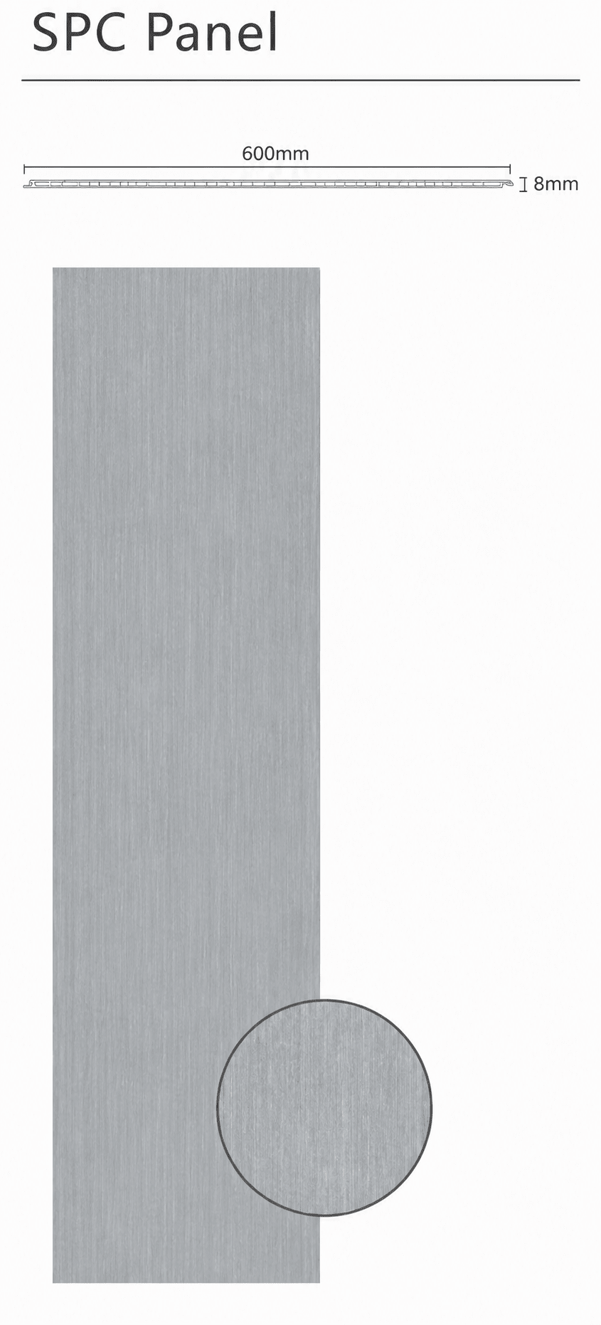 Dark Grey 60 × 240 × 0.7cm PVC Wall Panel