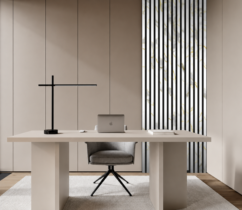 Gold and White Marble Acoustic Wall Panel