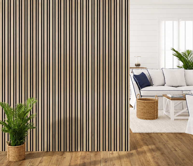 Oak Wide Slat Acoustic Wall Panel | 60 × 240cm