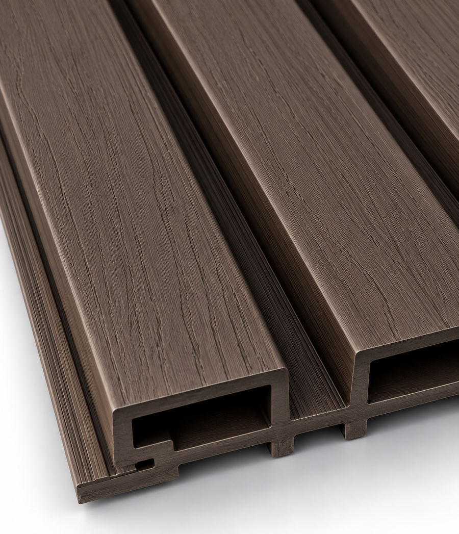 Dark Brown 21 × 290 × 2.5cm Outdoor Composite Wall Panel