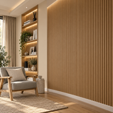 Oak 15 × 240 × 1.5cm Fluted Seamless PVC Wall Panel