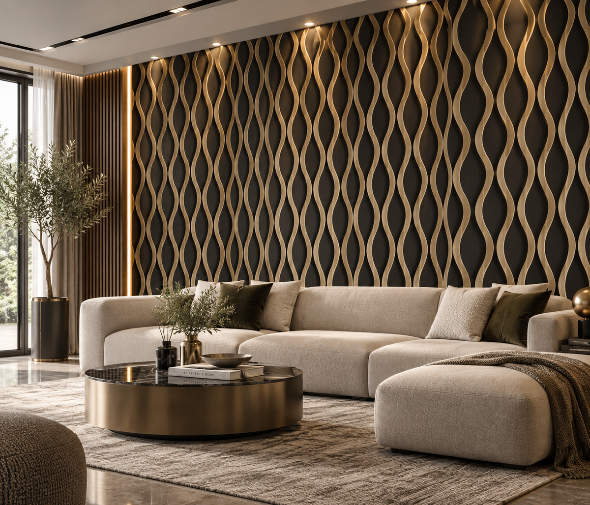 Oak Wavy 60 × 240 × 1.5cm Acoustic Wall Panel