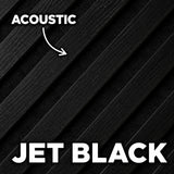Close-up of a 60 × 240 × 1.5cm black acoustic panel highlighting