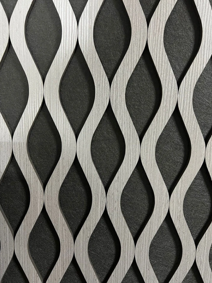 Dark Grey Wavy Acoustic Panel - Ashlynconcepts