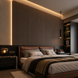 Dark grey 15 × 240 × 1.8cm seamless PVC wall panel with a sleek textured finish for modern interiors