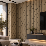 Dark oak 60 × 240 × 1.7cm acoustic wall panel with vertical detailing and a rich wood-effect finish