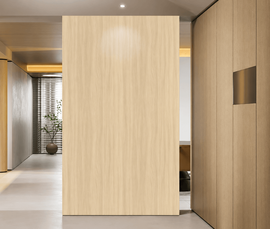Rich dark wood grain surface bringing natural warmth and a sophisticated character to modern interior walls