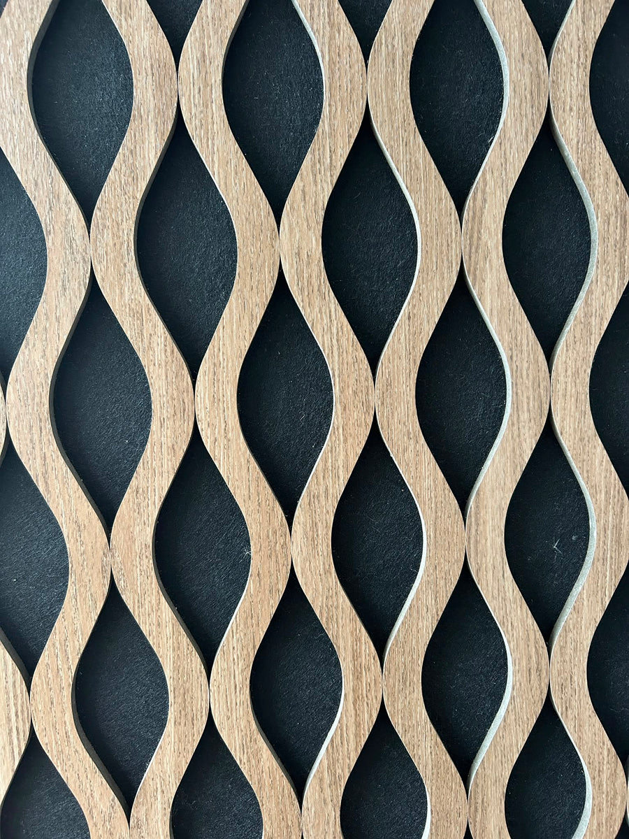 Dark Oak Wavy Acoustic Wall Panel - ashlynconcepts