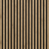 Close-up view showcasing deep brown timber tones, realistic grain detailing and wide slatted construction