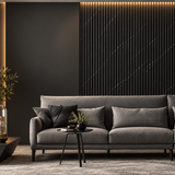 Gold and black marble 60 × 240 × 1.5cm acoustic wall panel with dramatic veining and a luxury finish