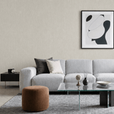 Stylish living space enhanced with neutral grey wall cladding for a balanced and sophisticated interior look