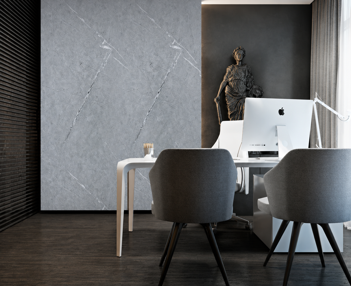 Grey Marble 60 × 240 × 0.7cm PVC Wall Panel