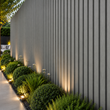 Grey 21 × 290 × 2.5cm outdoor composite wall panel with a clean modern finish for exterior spaces
