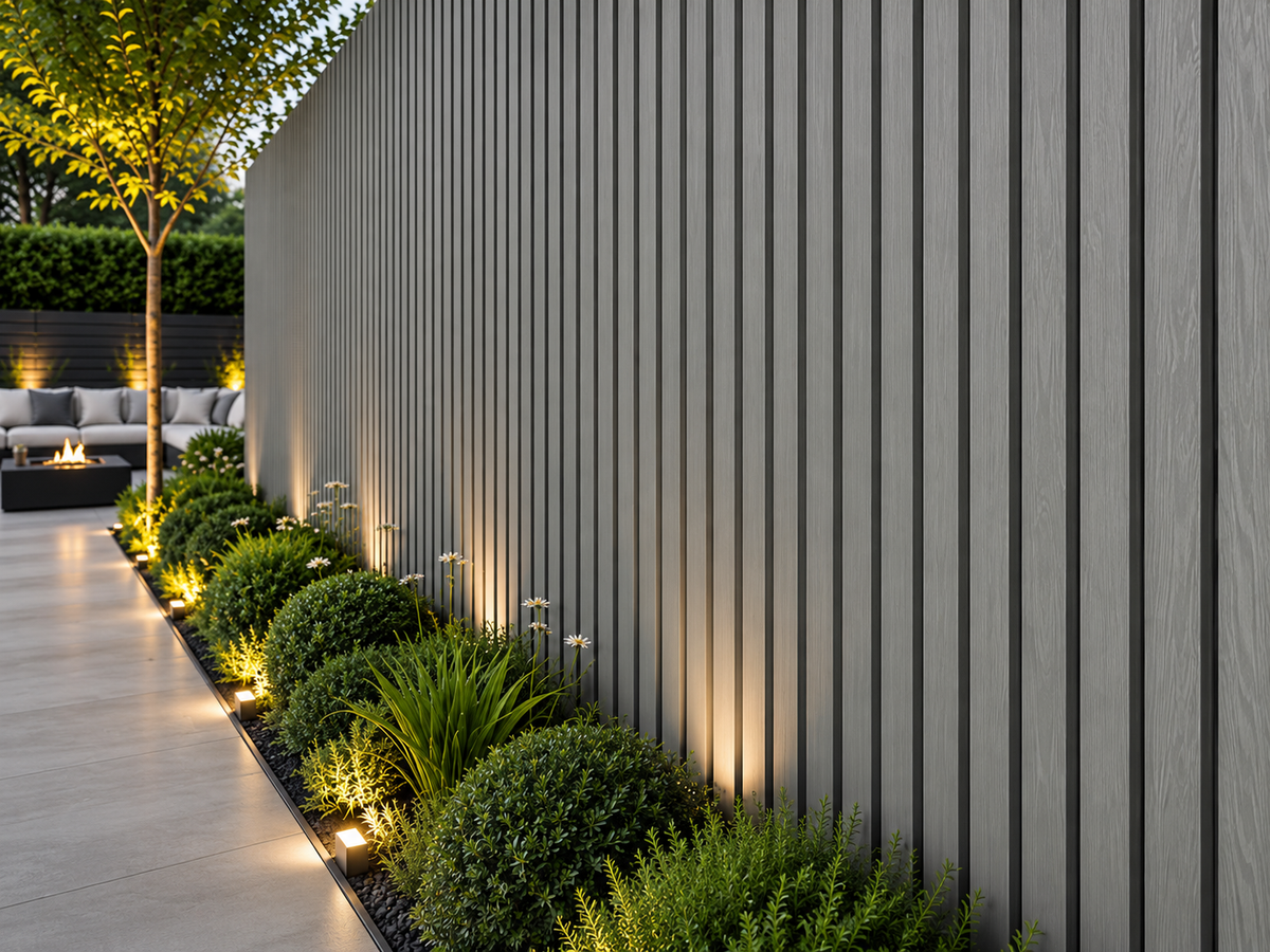 Grey 21 × 290 × 2.5cm Outdoor Composite Wall Panel