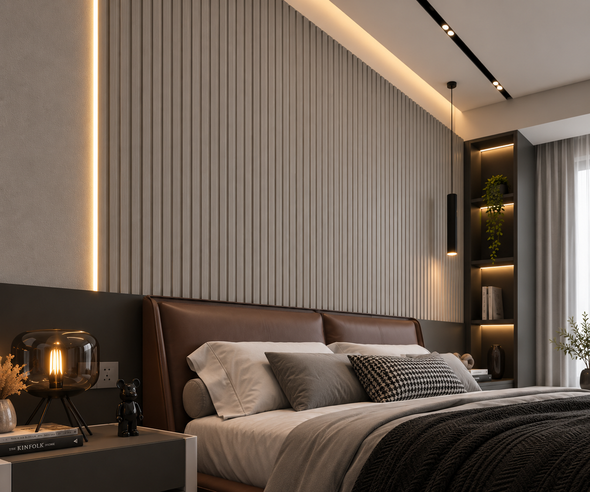 Grey 15 × 240 × 1cm Seamless PVC Wall Panel