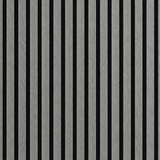 Close-up of a 60 × 280 × 1.7cm acoustic panel highlighting soft grey tones and detailed slat texture