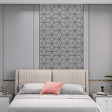 Contemporary room enhanced with structured grey acoustic cladding for a clean and sophisticated architectural look