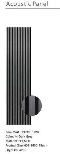 Metallic Dark Grey Acoustic Panel