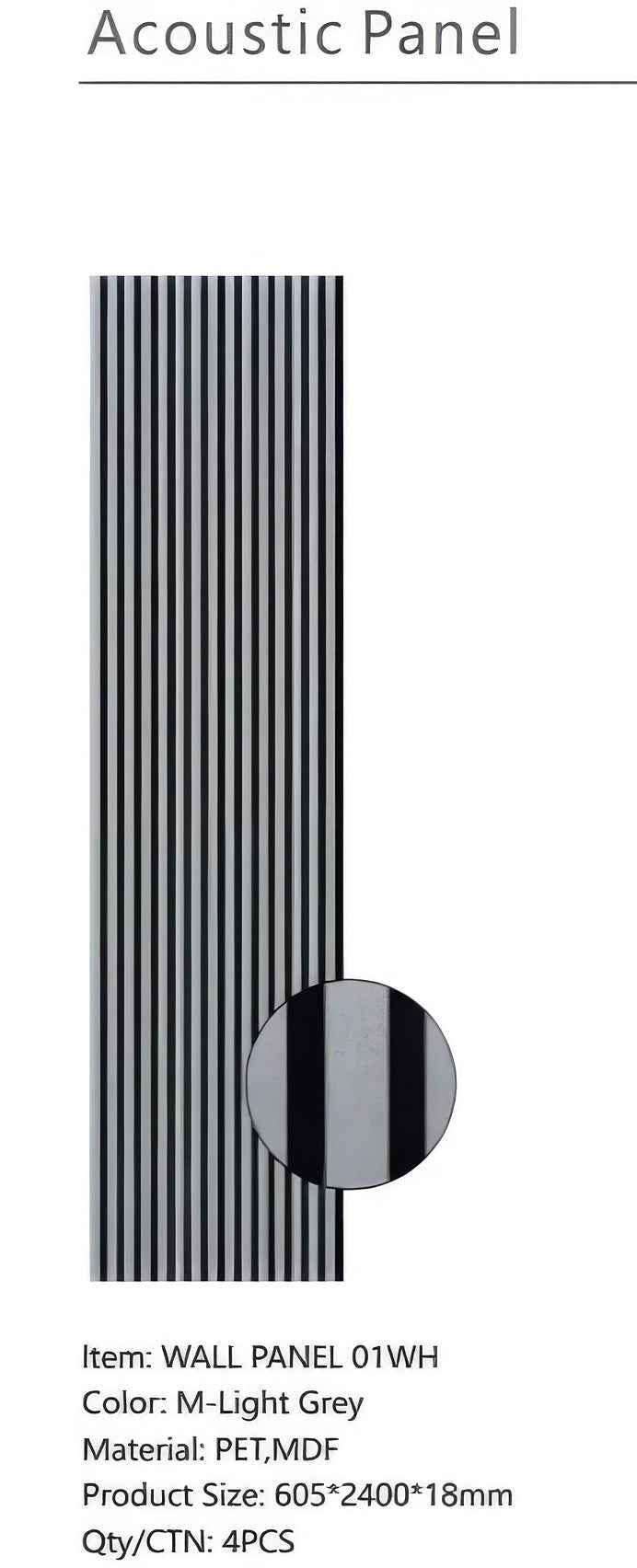 Metallic Light Grey Acoustic Panel
