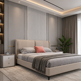 Light grey 15 × 240 × 1.5cm seamless PVC wall panel with clean fluted detailing and a soft modern finish