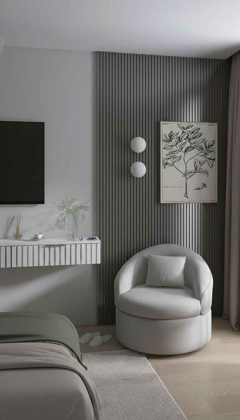 Metallic Dark Grey Acoustic Wall Panel - ashlynconcepts