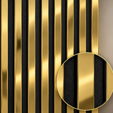 Close-up of a 60 × 240 × 1.5cm acoustic panel highlighting reflective golden tones and detailed surface texture