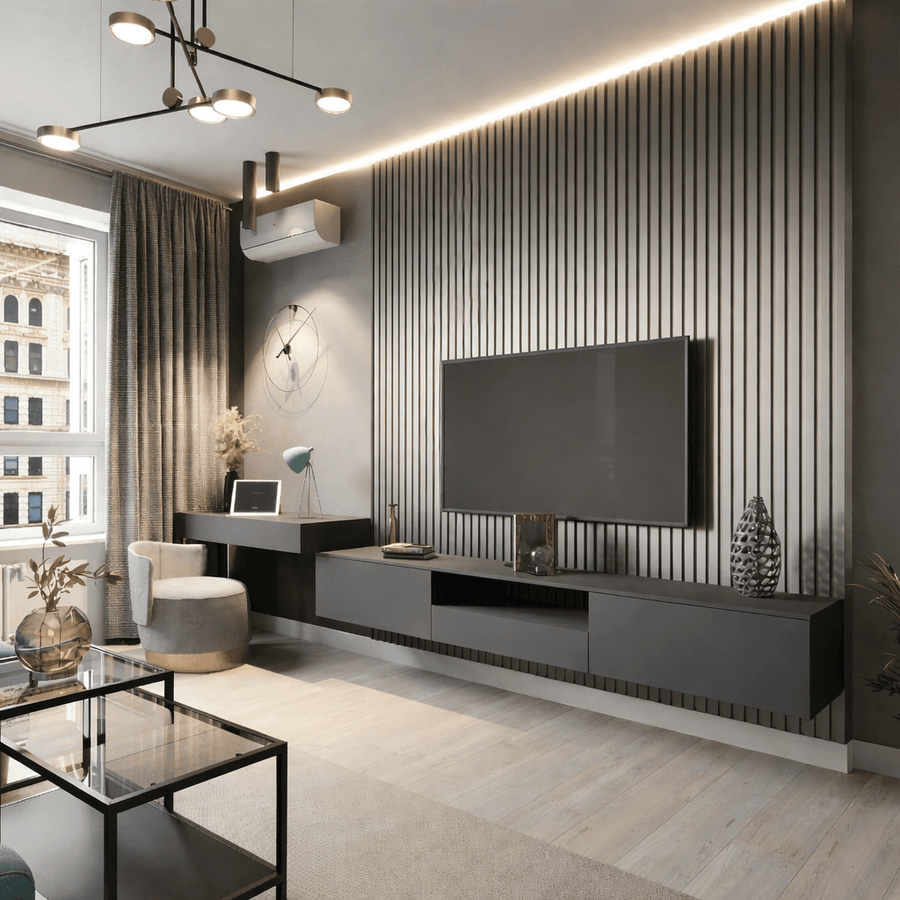 Metallic Light Grey Acoustic Wall Panel - ashlynconcepts