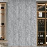 Layered grey stone tones with flowing marble patterns create a sophisticated finish for contemporary interiors