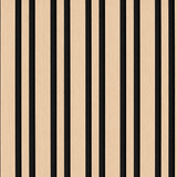 Close-up view highlighting realistic wood grain, broad slat detailing and a refined acoustic backing