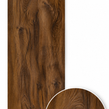 Contemporary living space enhanced with warm walnut-style cladding for a sophisticated and inviting appearance