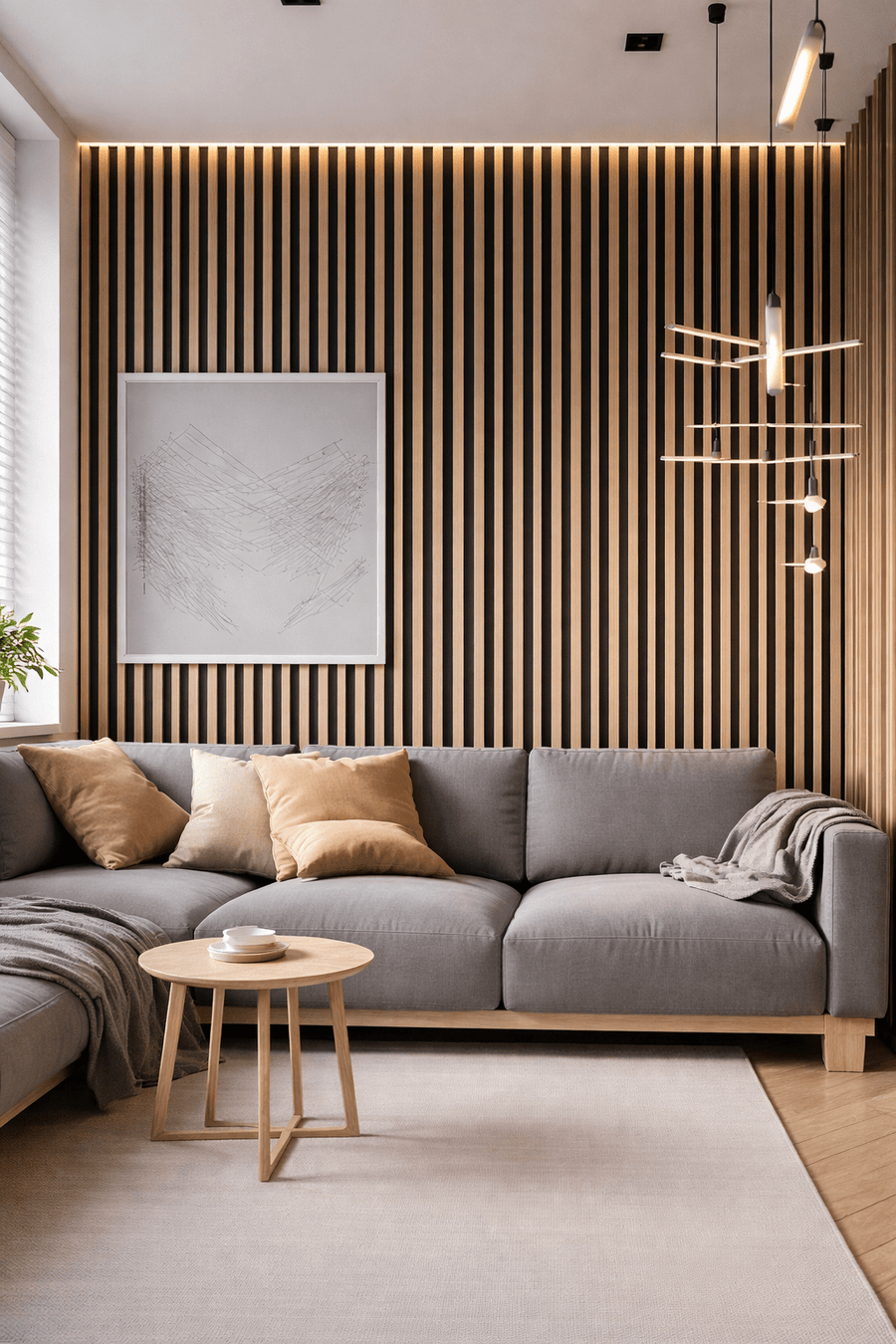Natural oak 60 × 240 × 1.5cm acoustic wall panel with warm wood tones and a refined contemporary finish