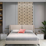 Oak 60 × 240 × 1.7cm acoustic block wall panel with warm wood tones and a structured textured finish
