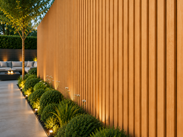 Oak 21 × 290 × 2.5cm outdoor composite wall panel with a natural wood-effect finish for exterior spaces