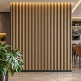 Oak 30 × 240 × 1.2cm seamless PVC wall panel with natural wood grain and a clean contemporary finish