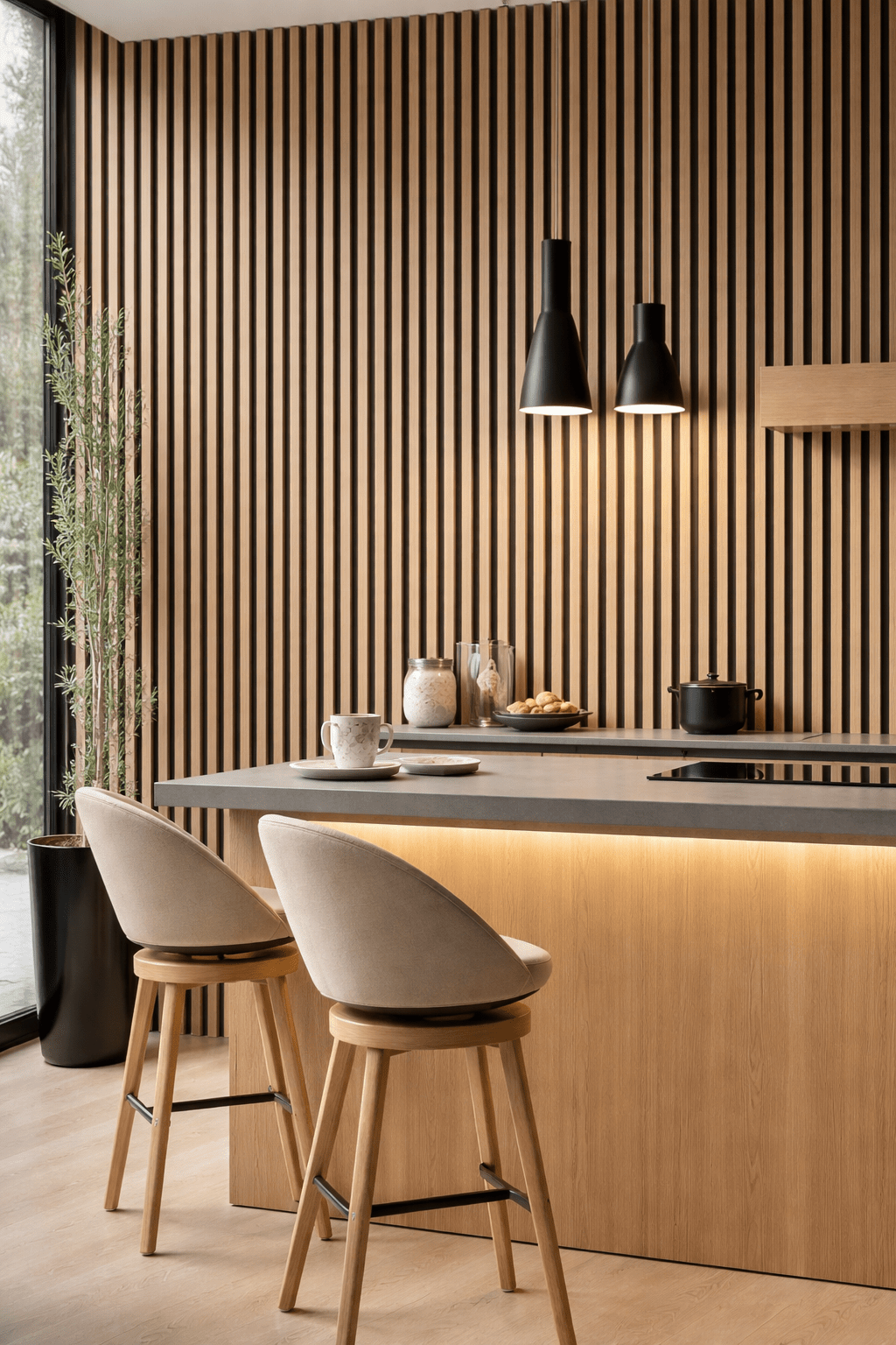 Natural Oak Acoustic Wall Panel 280 CM