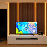 Modern wall installation enhanced with adjustable multicolour lighting for a stylish atmospheric effect