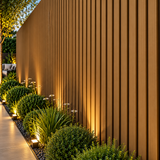 Walnut 21 × 290 × 2.5cm outdoor composite wall panel with a rich wood-effect finish for exterior spaces