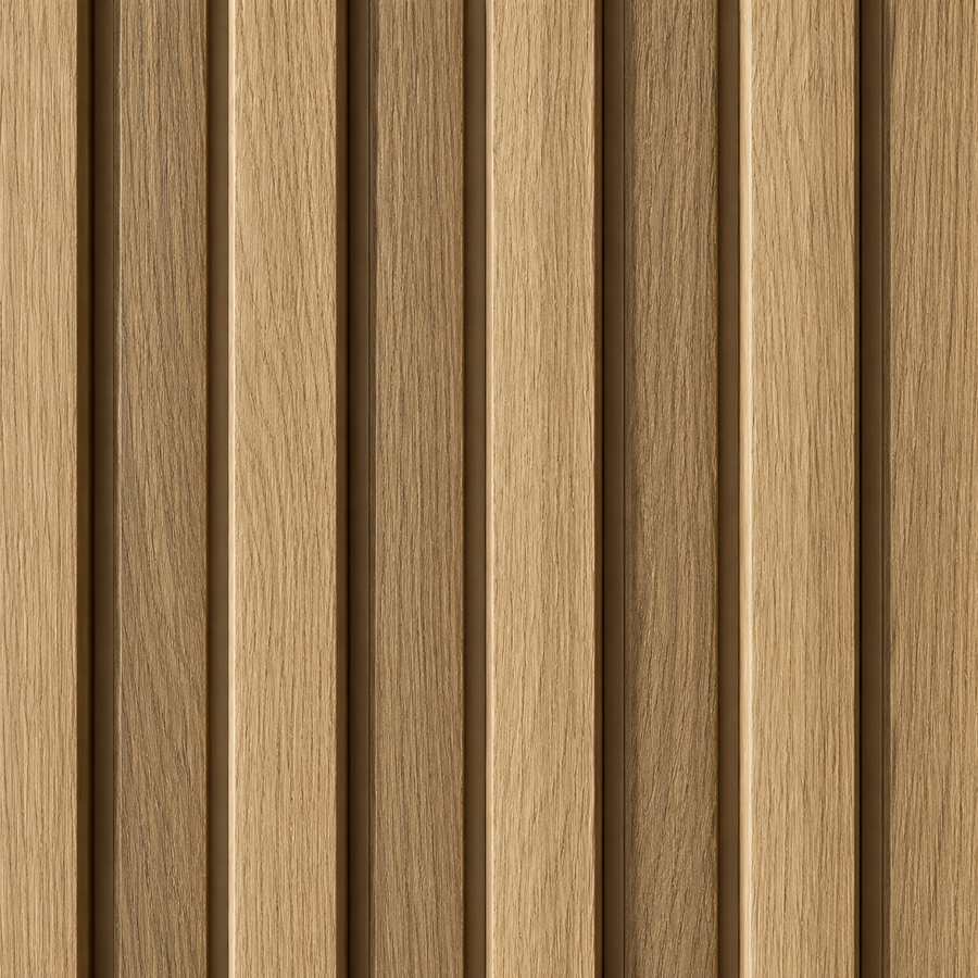 Close-up of a 15 × 240 × 1.8cm PVC panel highlighting natural walnut tones and realistic timber texture