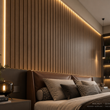 Walnut 15 × 240 × 1cm seamless PVC wall panel with a warm wood-effect finish for modern interiors