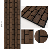 Walnut 60 × 240 × 1.7cm acoustic wall panel with vertical detailing and a rich natural wood finish
