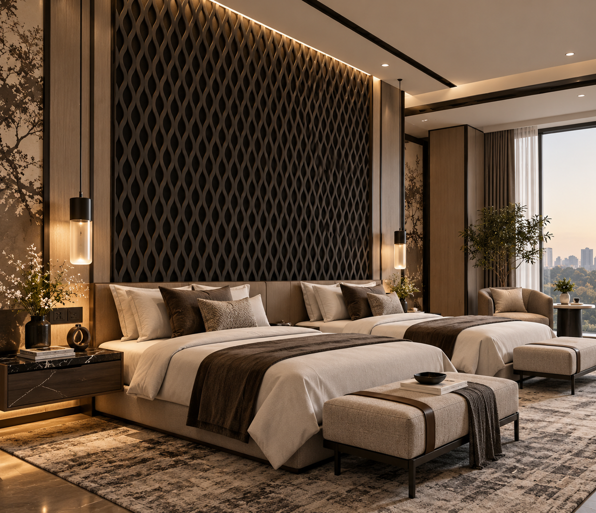 Walnut Wavy 60 × 240 × 1.5cm Acoustic Wall Panel
